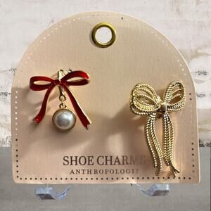 Anthropologie NWT Bow Shoe Charms, Set of 2